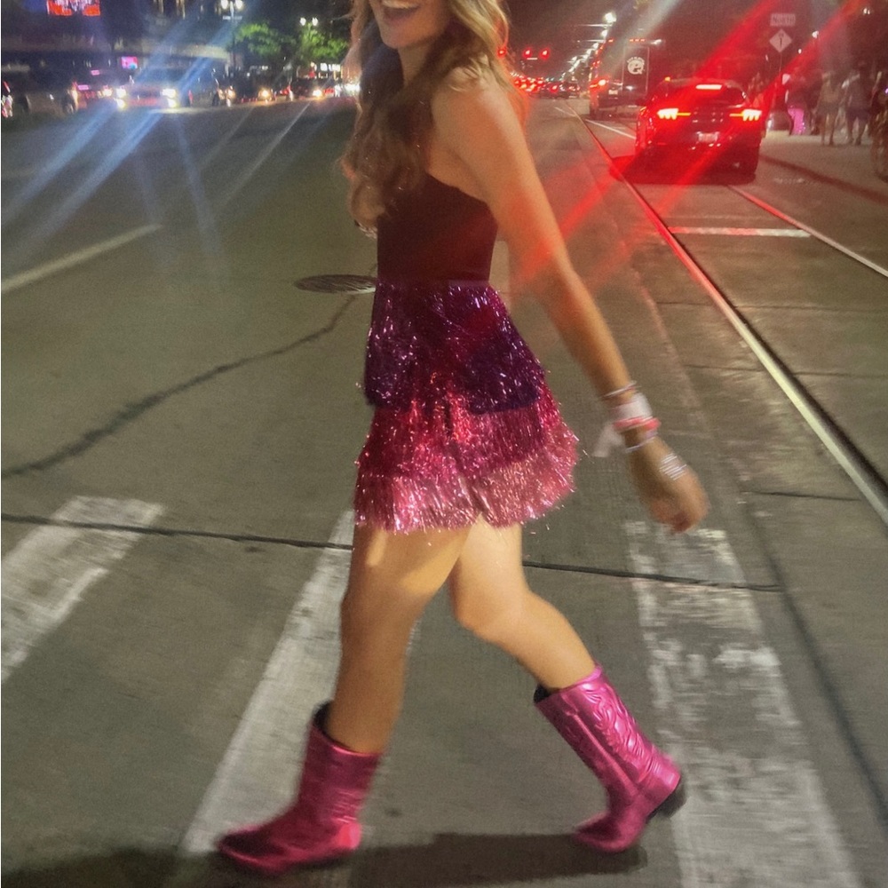 Pink and purple Sequin Mini Dress